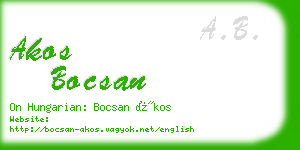 akos bocsan business card